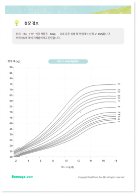 성장키 예측키 뼈나이 골연령 리포트 4